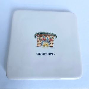Rae Dunn Christmas Trivet Hot Plate Comfort Fireplace Stockings Winter Decor